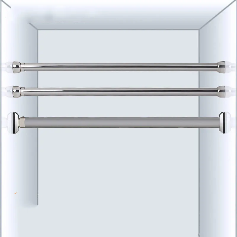 Регулируемый телескопический стержень из нержавеющей стали вешалка для одежды