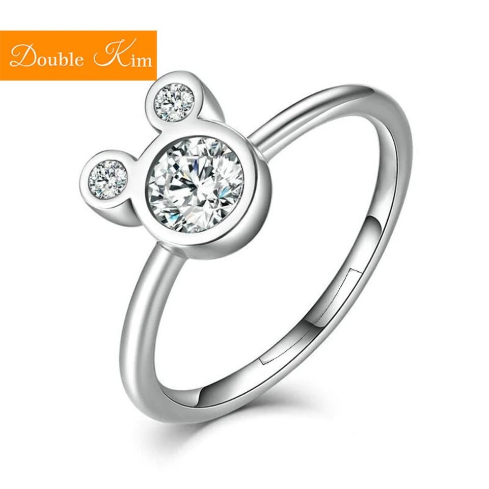 Кольцо регулируемое из медного сплава с мультяшным изображением милой мышки и