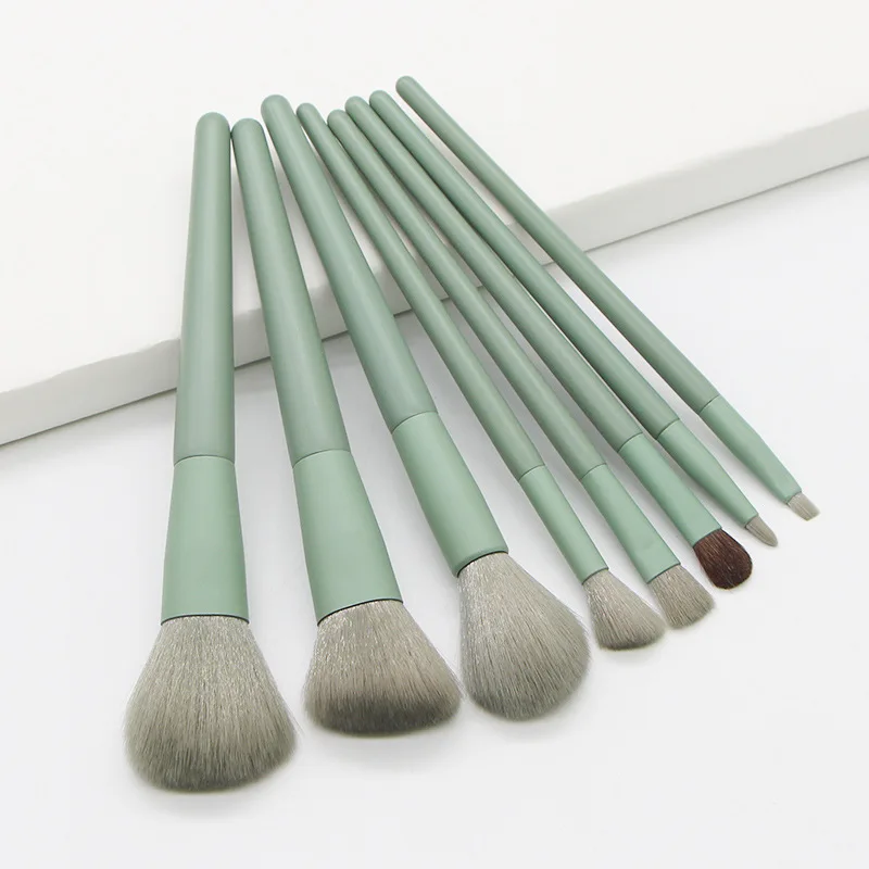 

8pcs Natural Green Makeup Brushes Foundation Powder Eyeshadow Eyebrow Brush Set Cosmetic Tool Makeup Brush