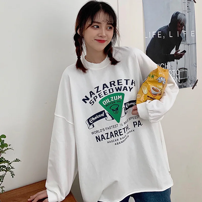 

Ladies Cotton-containing Loose New Early Autumn Thin Chic Hong Kong Style Sweater Women Bf Long-sleeved Pullover Dropshipping