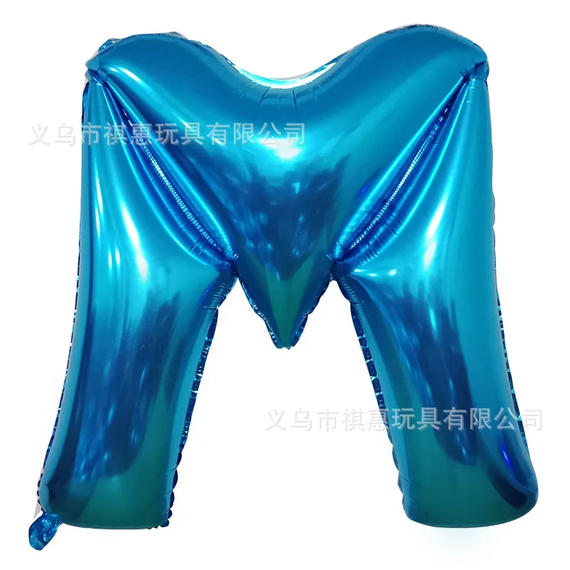 40 inch Blue aluminum film letter balloon Aluminum foil birthday Party wedding supplies Decorative photography props balloon - Цвет: M