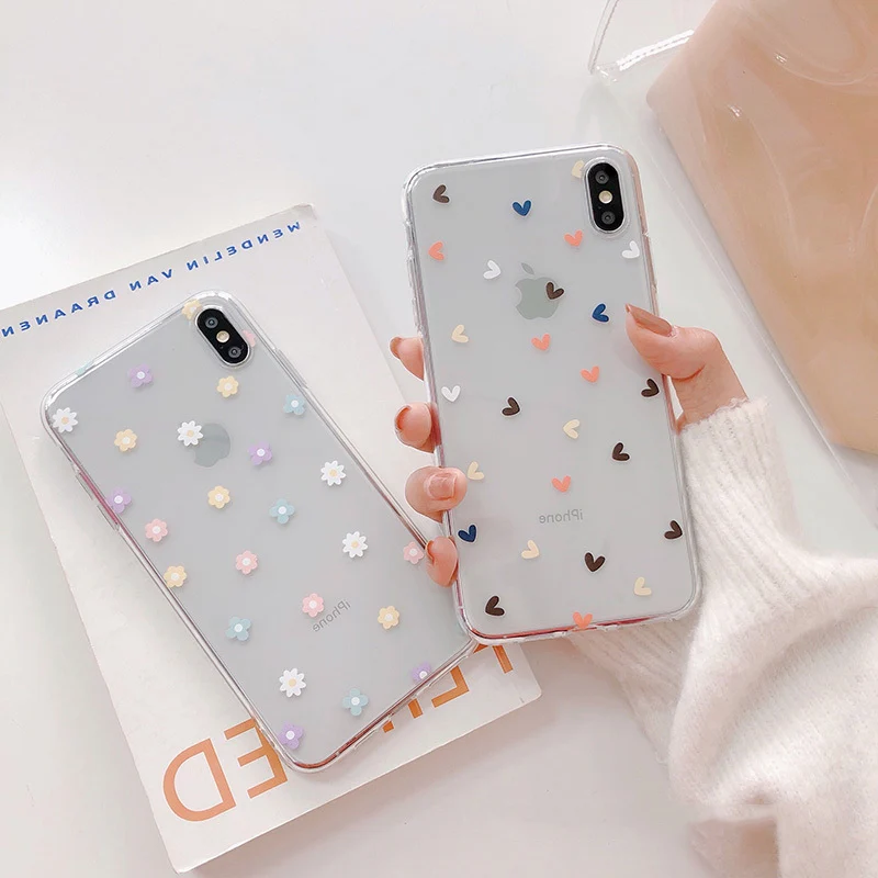 Силиконовый чехол для iPhone X XS 6 6S 7 8 Plus 5 5S SE 2020 чехлы телефонов с рисунком сердца