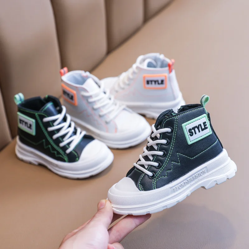 

Детские ботинки, осень 2020, новые ботинки для девочек, международная торговля, корейское издание, модные короткие ботинки-мартинсы на мягкой ...