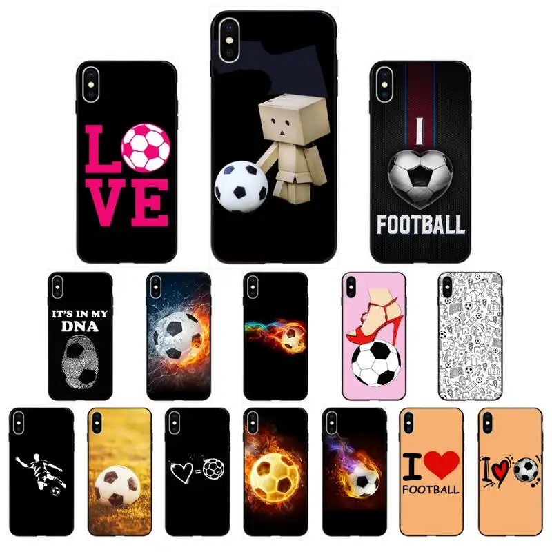 Чехол для телефона YNDFCNB I love soccer ball iphone 11 Pro Max X XS MAX 6 6s 7 8 Plus 5 5S 5SE XR SE2020 | Мобильные
