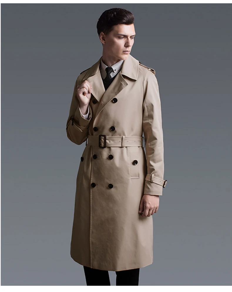 Весна Осень 2020 Мужская модная трендовая ветровка пальто от пыли длинный