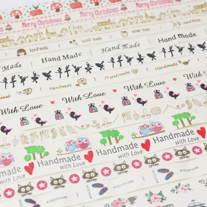 (10 метров/рулон) 15 мм белые хлопковые ленты с принтом ручной работы тесьма