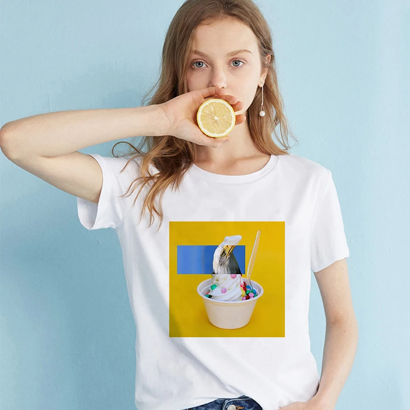 Женское летнее платье 2019 Новая модная футболка с абстрактным художественным