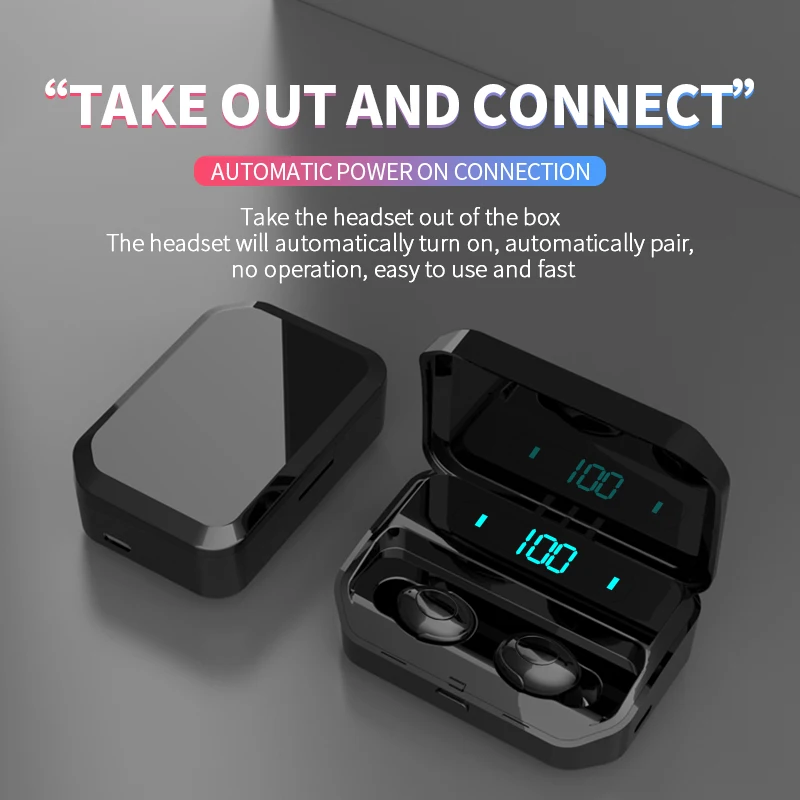 Беспроводные наушники TWS Bluetooth наушники 5,0 светодиодный дисплей гарнитура стерео Спорт Громкая связь HiFi Звук игровой водонепроницаемый наушник