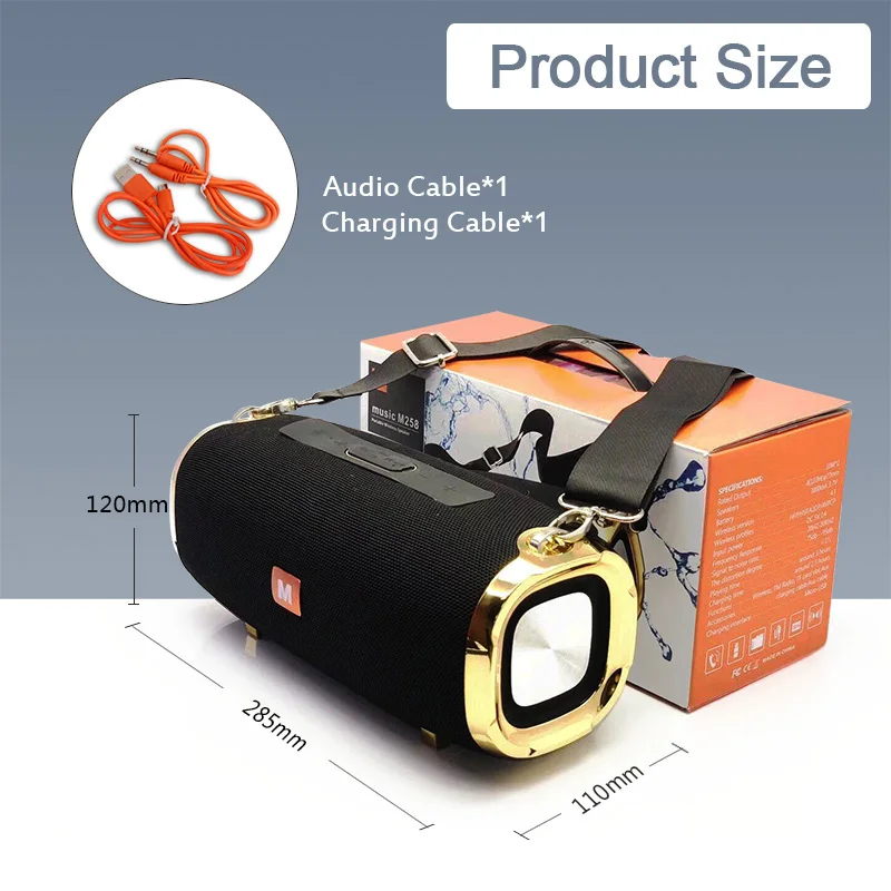 50w high power portable bluetooth speaker column outdoor wireless 3d bass stereo subwoofer music center support tffm radiousb free global shipping