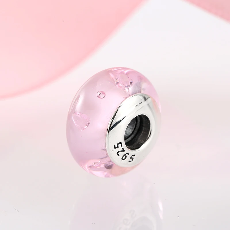 Новые Аутентичные 925 пробы серебряные бусины в форме цветка и сердца из