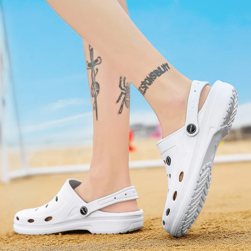 

Men's Sandals Hollow Breathable Beach Shoes Non-slip Fashion Water Shoes Walking Wading Plus Size 39-49 QZHSMY