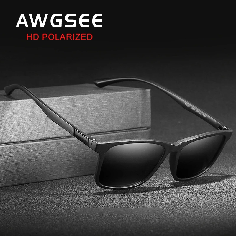 

Vintage Sunglasses for Men Polarized Classic Square Driving Eyewear Men Anti-Reflective Fishing Shades Glasses 100%UV Protection