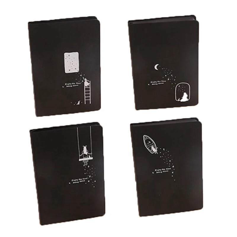 

A5 Creative Black Starry Sky Style Notebook 32k 128*186mm Album Leather