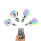 Светодиодная лампа E27 E14 5 Вт 7 Вт RGB 16 цветов, изменяемая Светодиодная лампа 110 В 220 В RGB светодиодный светодиодная лампа, точесветильник льник с ИК-пультом дистанционного управления, домашний декор
