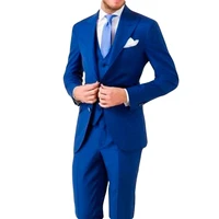 jacket pants vest 2019 men suits custom slim fit 3 piece blazer tailor made navy wedding suit groom groomman prom party tuxedo