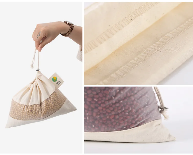 Женская кухонная сумка для хранения многоразовая хлопковые продуктовые сумки на