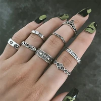 ifme vintage silver color rings set for women men girls bohemian finger rings gothic punk rings set fashion jewelry gifts