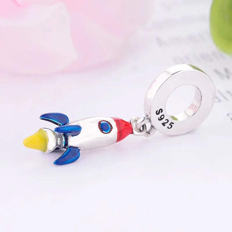 Подвеска Шарм для браслета серебристый красный синий|Бусины| |