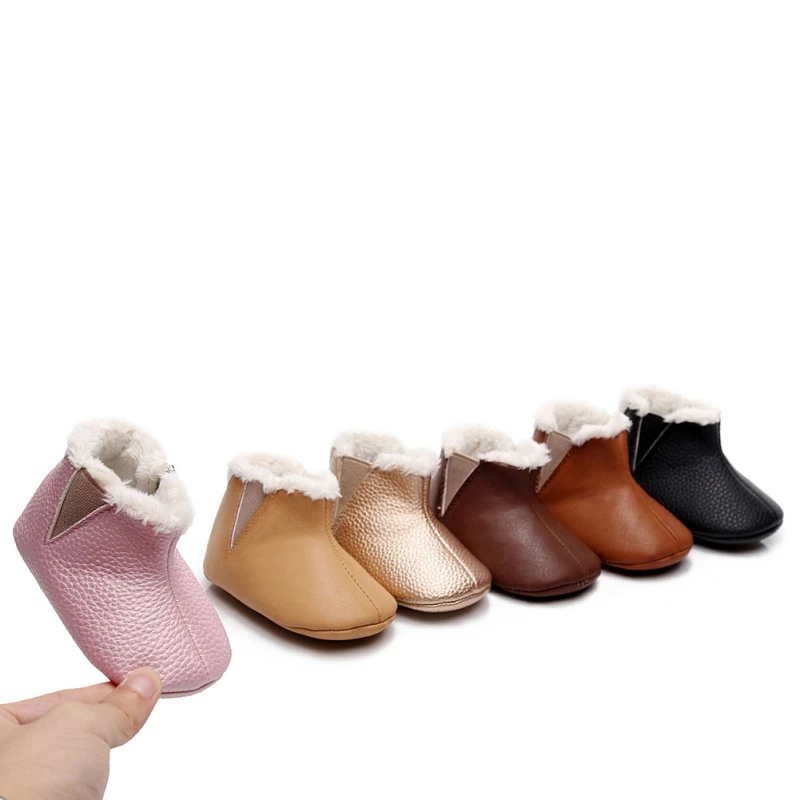 

Winter Infant Baby Boy Girl Boots Warm Fall Solid Color Zipper Elastic Cotton Boots Baby Soft Sole Toddler Shoes