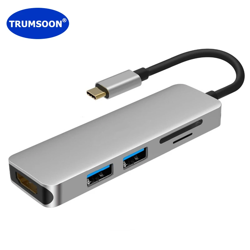 Кардридер TRUMSOON с Type C на HDMI USB 3 0 SD TF адаптер для MacBook Samsung S9 Dex Xiaomi 10 Realme Q2 TV PS5|Кабели
