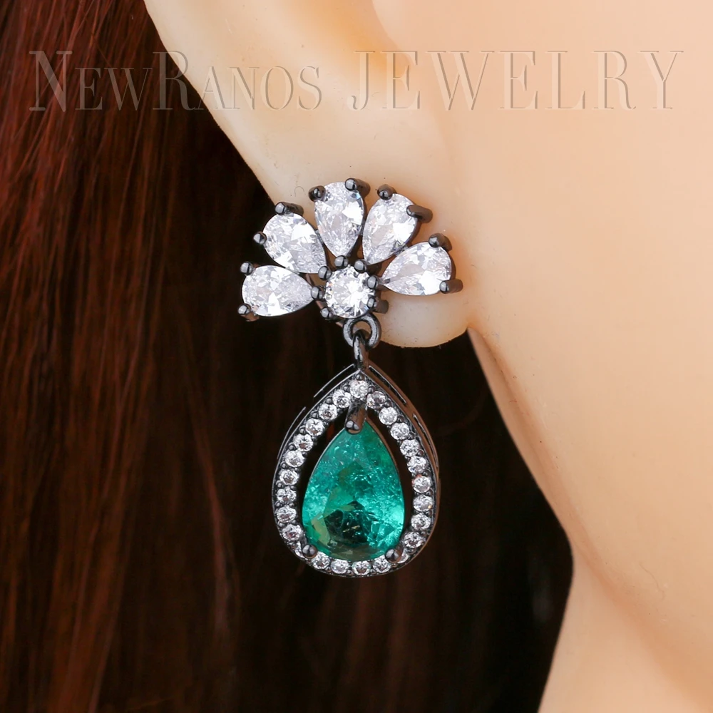 Newranose Women Stud Earrings Natural Crystal Zircons Pave CZ Zirconas Femme Brincos fr Fashion Jewelry EFX017402 | Украшения и