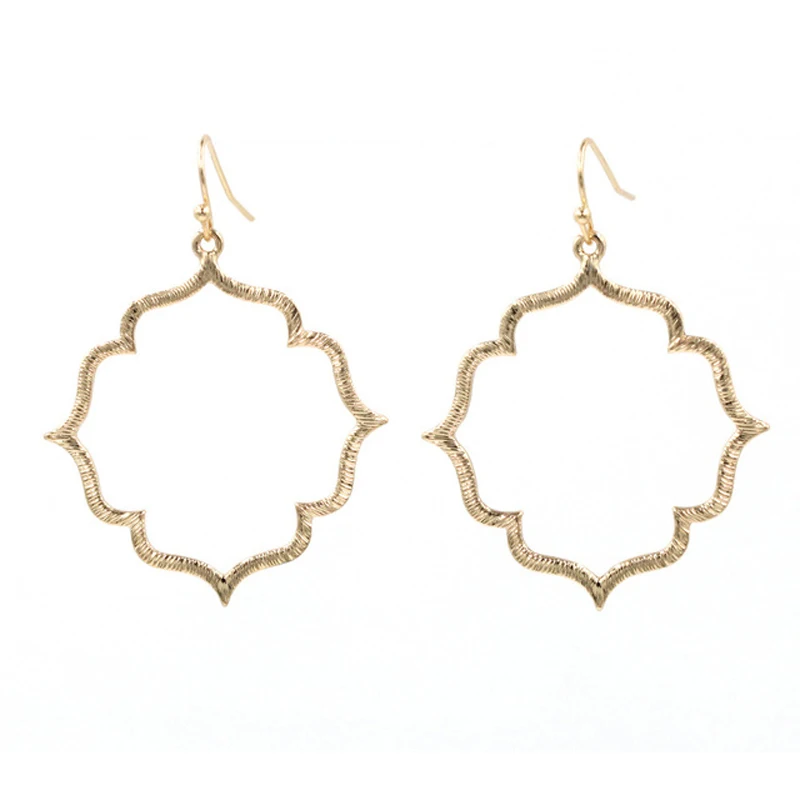 Хит продаж простые висячие серьги с цветком цвет золотой серебряный суперлегкие