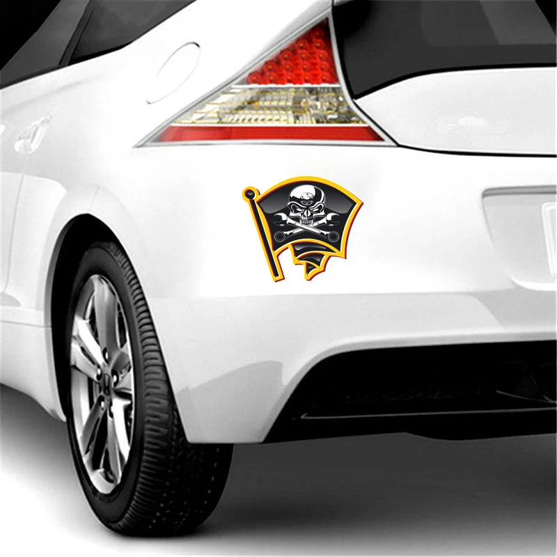 

Personality Classic Pirate Skull Decal Reflective Motorcycle Helmet 3D Car Sticker Vinyl Cover Scratches Waterproof PVC