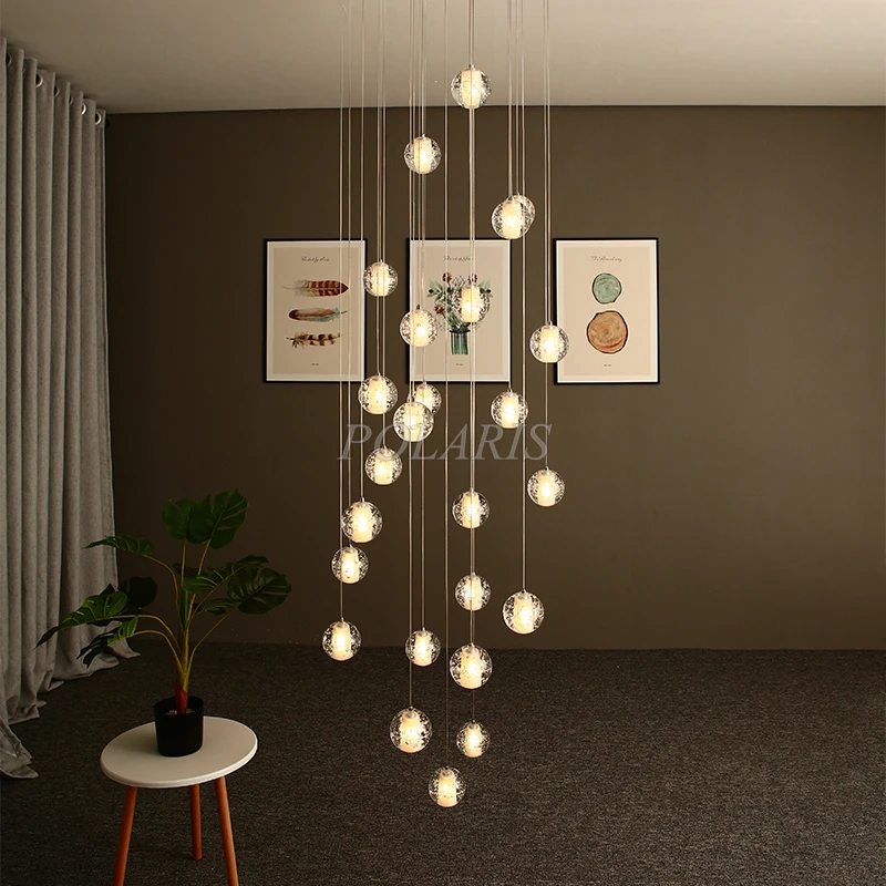 

Modern Crystal Chandelier Lighting Hotel Large Staircase Hanging Lights LED Cristal Lamps for Home Hotel Decoration
