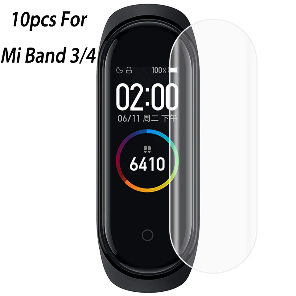 10pcs Soft Film 5 шт. 10 шт. Защитная мягкая ТПУ Гидрогелевая пленка для Xiaomi mi Band 4 3 Pro mi Band 4 браслет защитная пленка HD Explosion - Color: 10pcs Soft Film