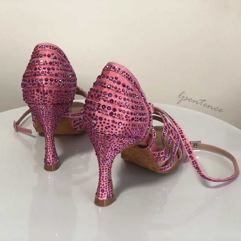 Туфли женские атласные с открытым носком туфли для латиноамериканских танцев