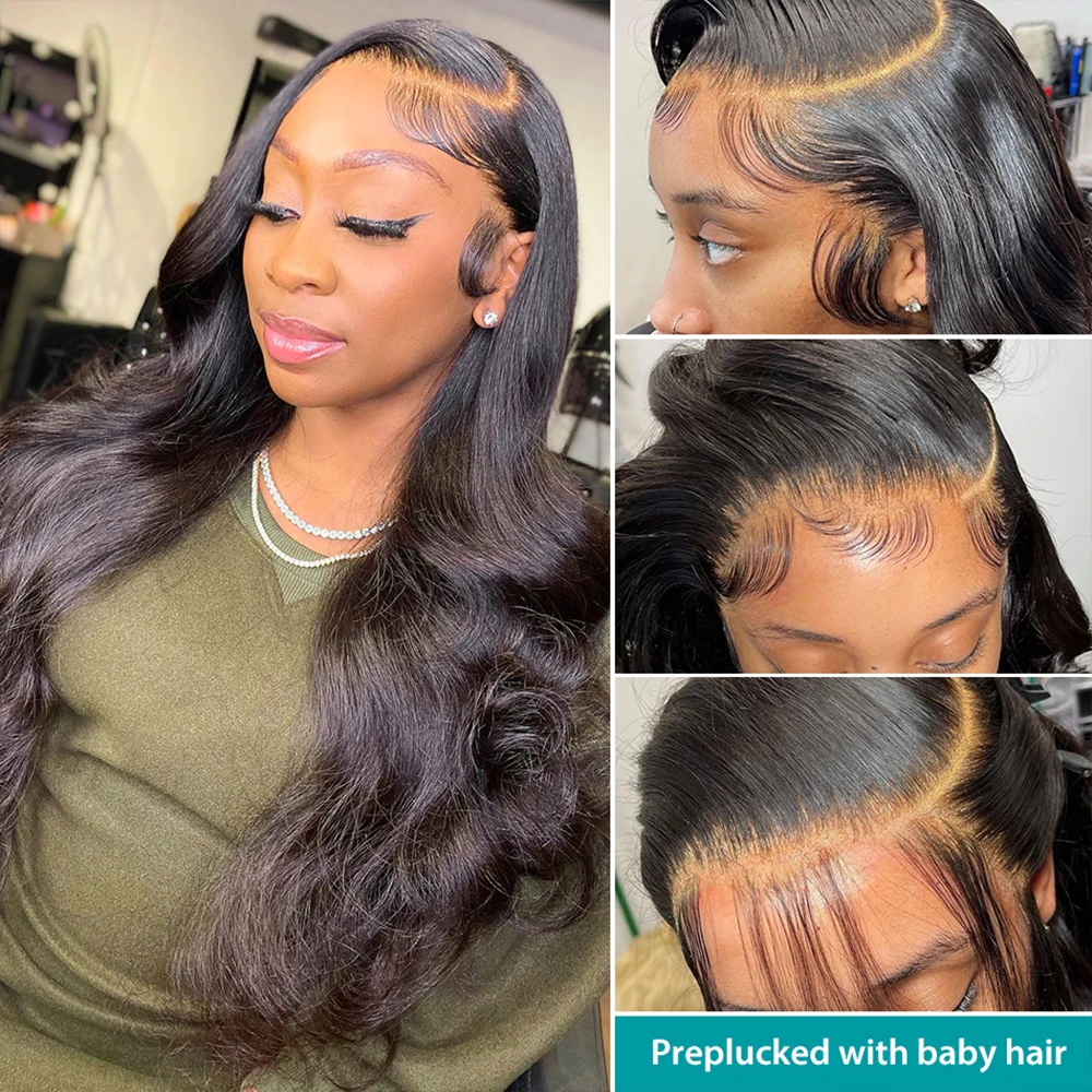 30 40 Inch Body Wave Full Lace Front Human Hair Wigs for Women Pre Plucked Brazilian 13x4 Loose Deep Wave Hd Lace Frontal Wig