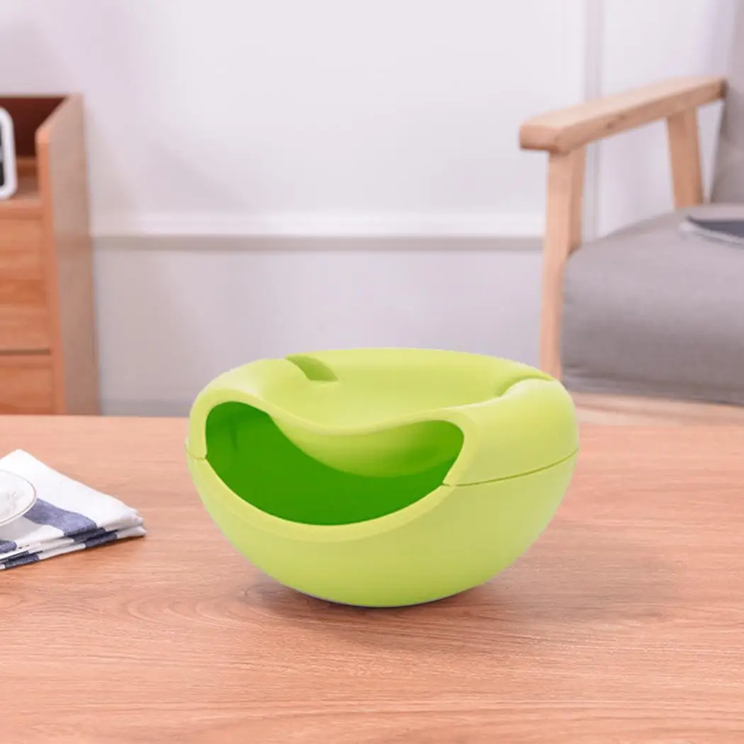 Пластик миска для снеков Творческий 2 в 1 двухслойная съемный тарелка сухих