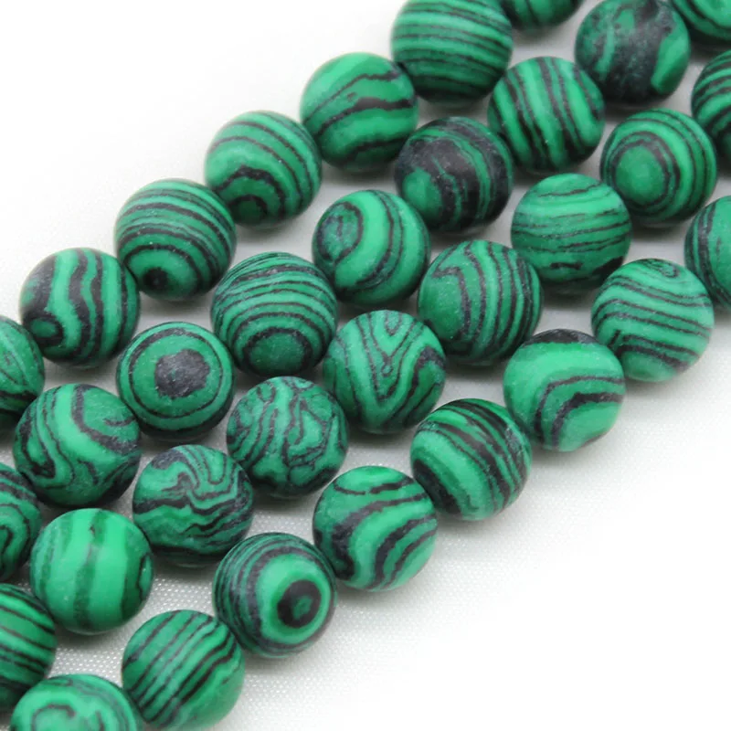 

Natural Matte Green Malachite Stone Round Loose Spacer Beads for Pick Size Jewelry Making DIY Necklace Bracelet 4 6 8 10 12 mm