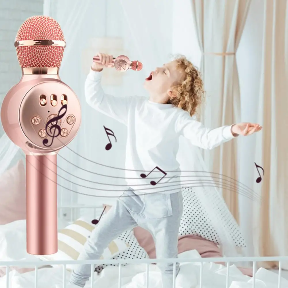 Световые игрушки для детей Забавные музыкальные беспроводная модель микрофона