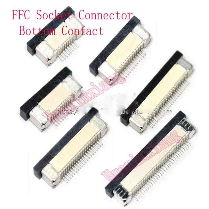 

50PCS/Lot 0.5MM FFC/FPC Socket/Jack Connector Drawer Type Bottom Contact 4P/6P/8P/9P/10P/12P/14P/16P/18P/20P/22P/24P/26P/28P