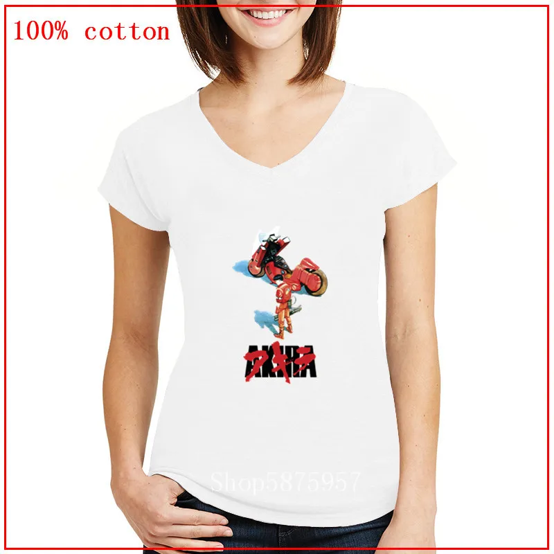 2020 модная женская рубашка с v-образным вырезом Нео Токийский Акира