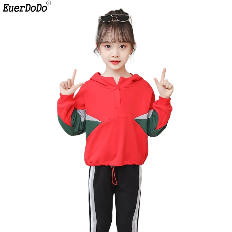 

Children's Clothing Set For Girls Age 3-12 Years Hooded T-shirt + Pants 2pcs Sport Suit For Girl Spring Autumn Girls Outfits