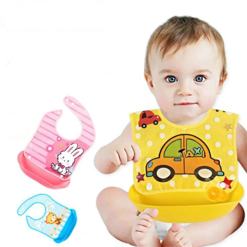

Newborn Baby Bibs Waterproof Baby Aprons Bib infant saliva towels cute baby cartoon bib baby slabbetjes plastic eva baberos bebe