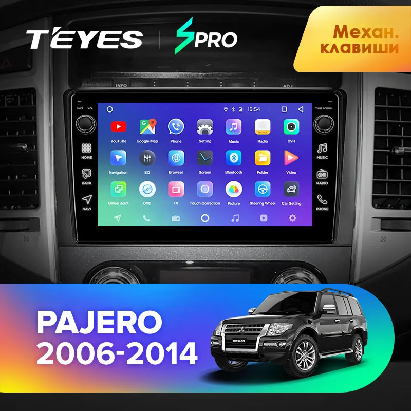 TEYES SPRO Штатная магнитола для Мицубиси Паджеро 4 V80 V90 Mitsubishi Pajero 2006-2014 Android 8.1 до 8-ЯДЕР