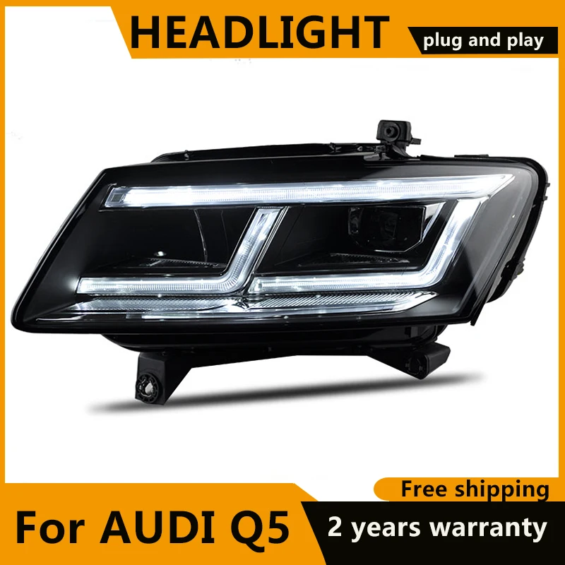 

Car Styling for Audi Q5 Headlights 2009-2012 2013-2018 Q5 LED Headlight DRL Lens Double Beam bi-LED lens car headlight
