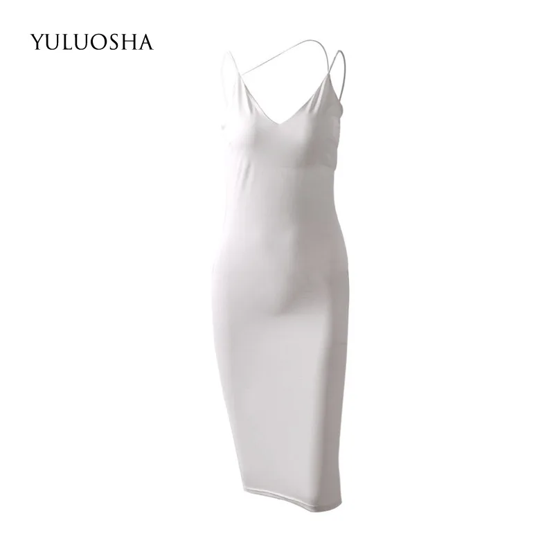 

YULUOSHA Muslim Evening Dress Sexy Women Evening Dresses White Tea-Length V-Neck Backless Sleeveless Vestido De Festa Longo