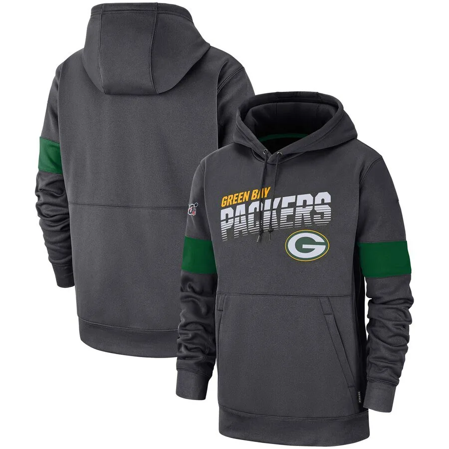 

Green Bay Men Anthracite Packers Sideline Team Logo Performance Pullover Hoodie