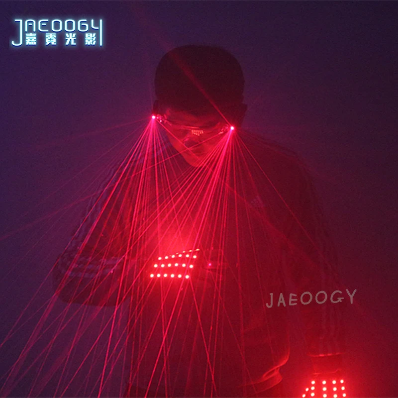 Новинка 2020 зеленые светящиеся очки с красным лазерным излучением для Хэллоуина