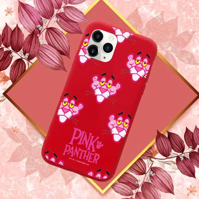 

Pink Panther high quality Phone Case Candy Color for iPhone 6 7 8 11 12 s mini pro X XS XR MAX Plus