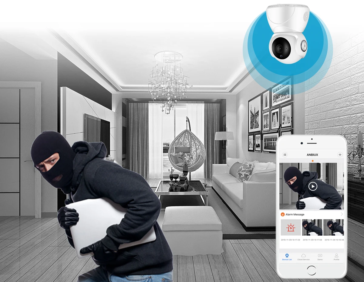 BESDER 3MP FHD PTZ IP Camera Auto Tracking 1080P Home Security WiFi IR Night Vision Audio CCTV Surveillance Baby Monitor | Безопасность