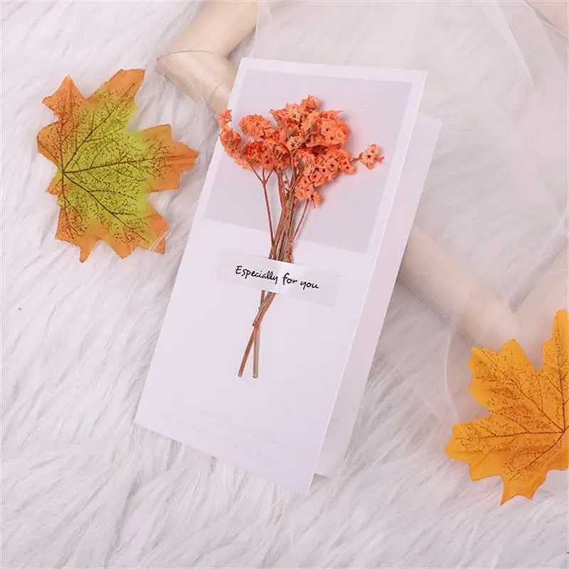 

Creative Mini Real Flower Greeting Card Valentine's Day Card Thanksgiving Blessing Card Christmas Birthday Card Message Card