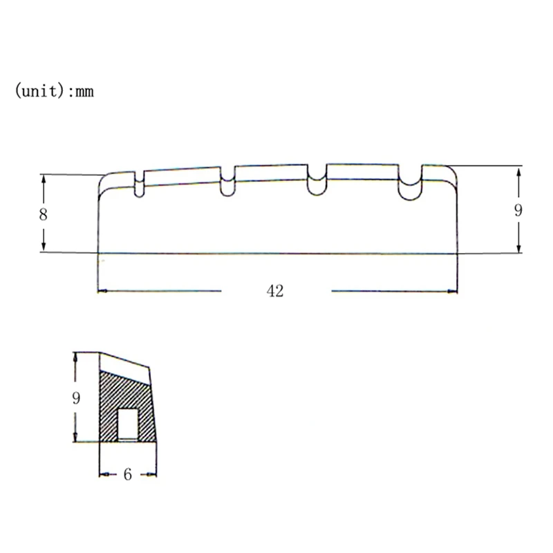 

for 4-String Bass Brass Pillow 42mm Length Bridge Saddle Guitar Accessories