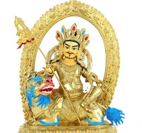 tibetan buddhism copper gilt coloured painting vaishravana mammon statue