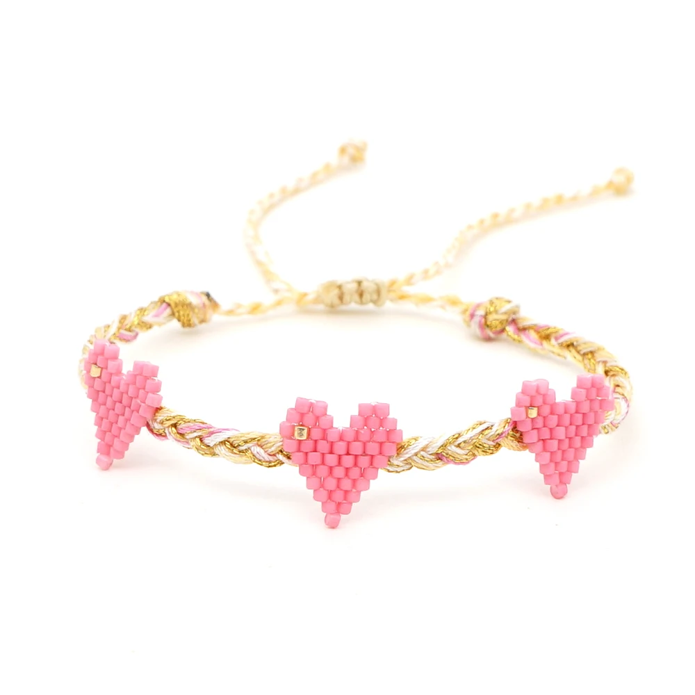 

Go2boho Vsco Bracelet Girl MIYUKI Heart Bracelet Women Handmade Braided Pulseras Mujer Acessorios Boho Summer Jewelry 2020 New