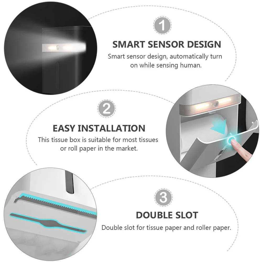 

1pc LED Intelligent Paper Towel Box Lamp Waterproof Night Light Home Supplies